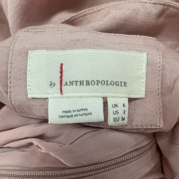 Anthropologie Ruched Asymmetrical Linen Dress - Picture 6 of 6